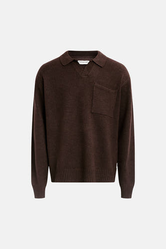 Pull col V - brun