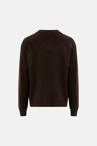 Pull col V - brun