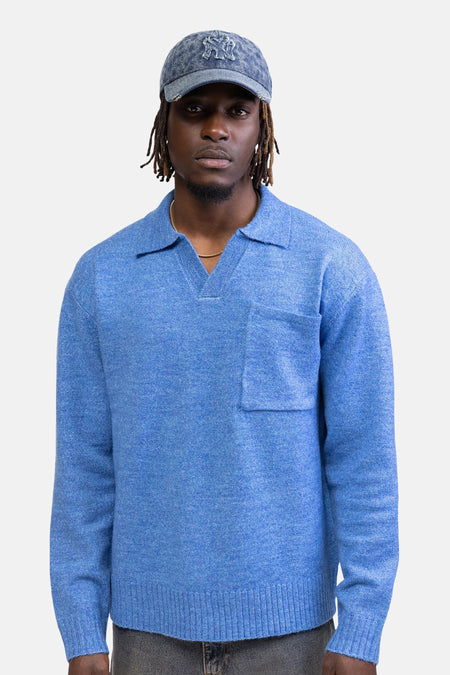 Pull V-hals - blauw