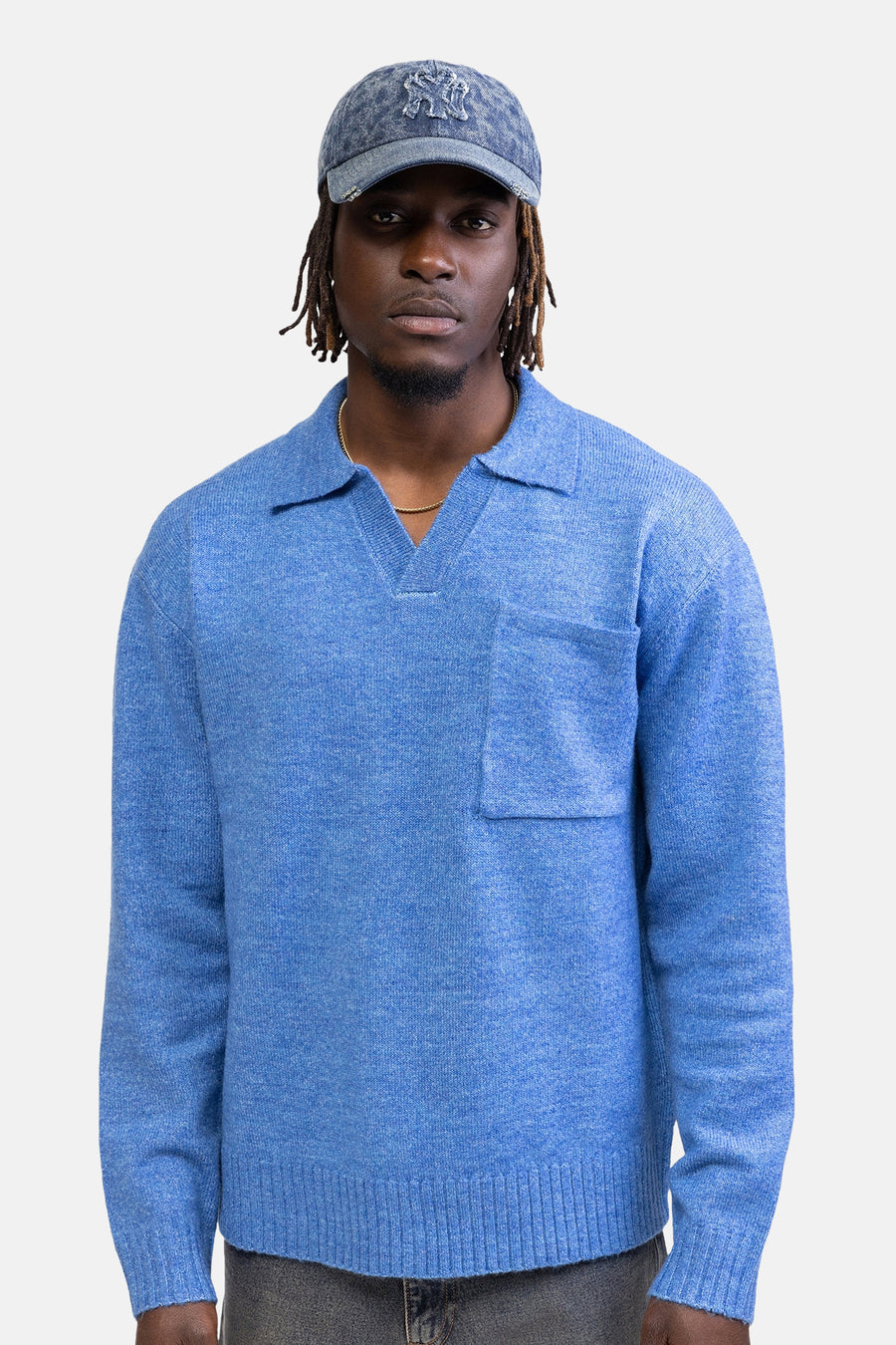 Pull V-hals - blauw
