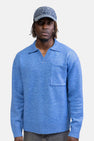 Pull col V - bleu