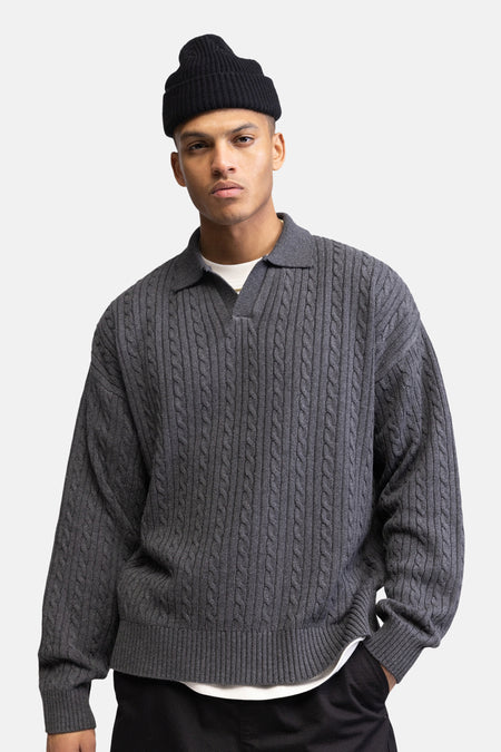 Pull col V - gris