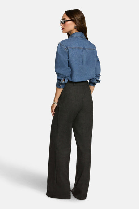 Hemd met lange mouwen - Mid blue denim
