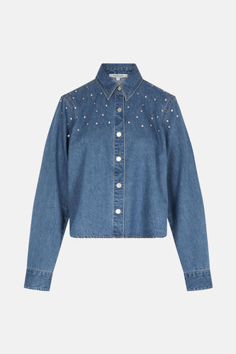 Chemise à manches longues - Mid blue denim - Morgan De Toi