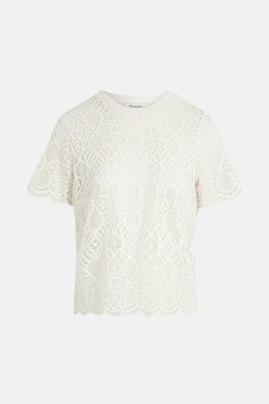 Blouse met korte mouwen - ecru - Morgan De Toi