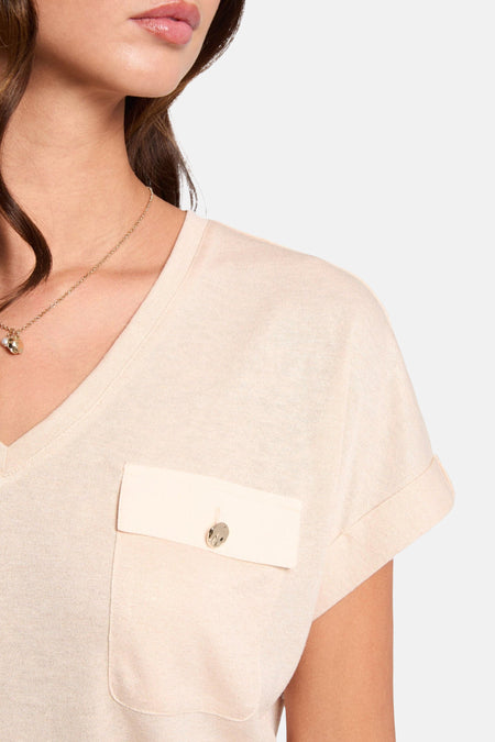 T-shirt met korte mouwen - beige