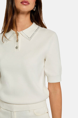 Pull met ronde hals - wit