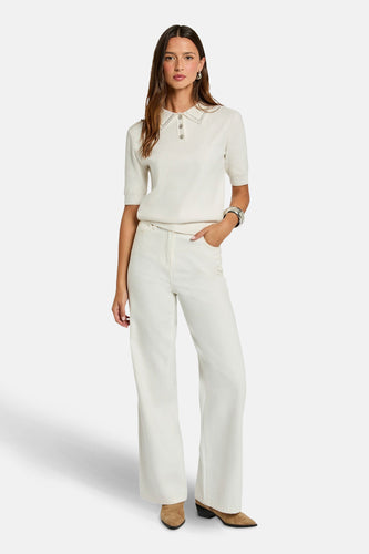 Pull met ronde hals - wit - Morgan De Toi