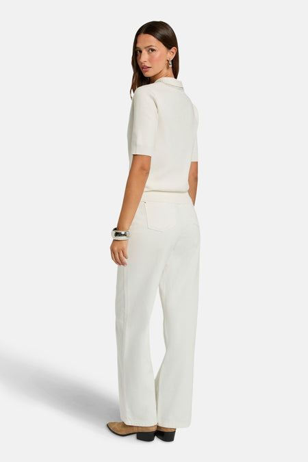 Pull met ronde hals - wit