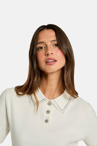 Pull met ronde hals - wit - Morgan De Toi