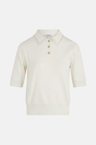 Pull met ronde hals - wit - Morgan De Toi