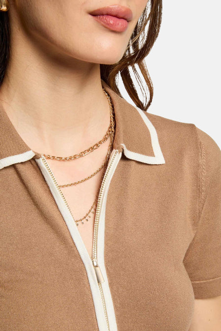 Polo met korte mouwen - Beige
