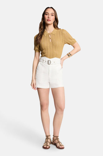 Pull met ronde hals - geel