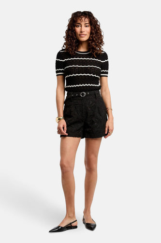 Pull met ronde hals - zwart
