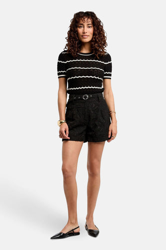 Pull met ronde hals - zwart - Morgan De Toi