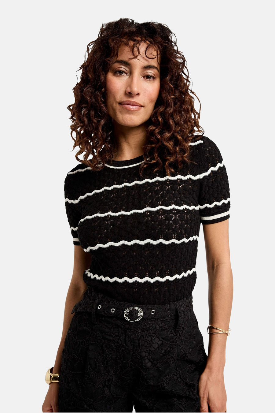 Pull met ronde hals - zwart - Morgan De Toi