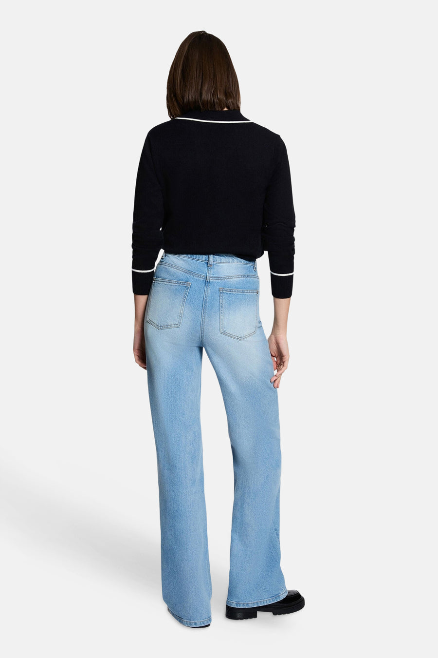 Pull col V bleu - Morgan De Toi