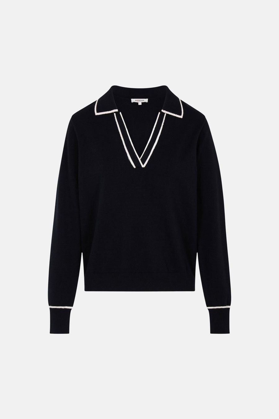 Pull col V bleu - Morgan De Toi