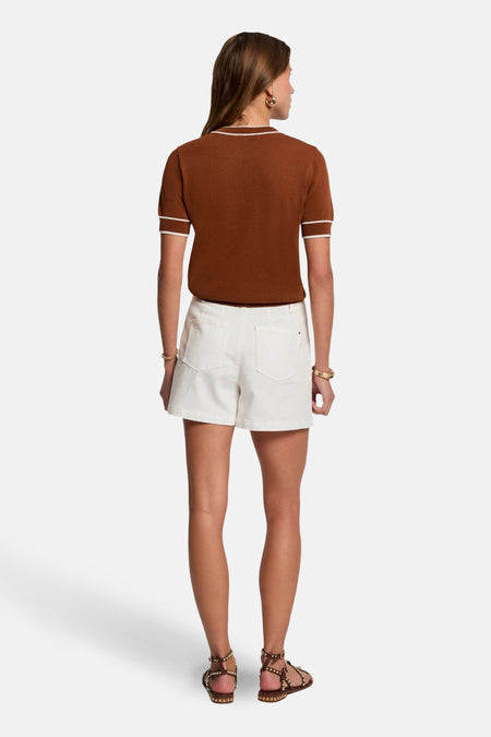 Pull met ronde hals - bruin
