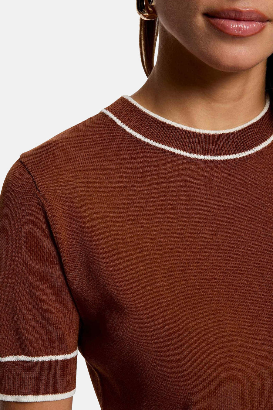 Pull met ronde hals - bruin - Morgan De Toi