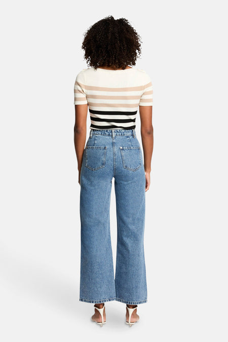 Pull met ronde hals - ecru