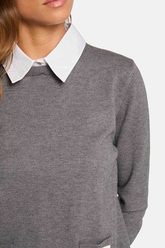 Pull met rolkraag - grijs - Morgan De Toi