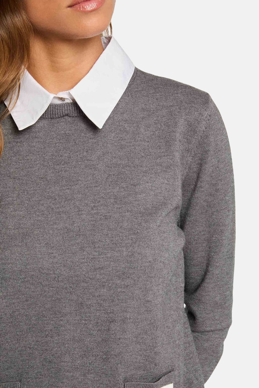 Pull met rolkraag - grijs - Morgan De Toi