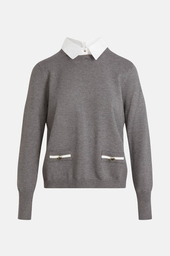 Pull met rolkraag - grijs - Morgan De Toi