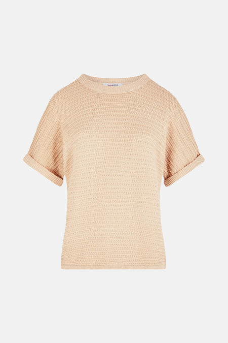 Pull met ronde hals - beige