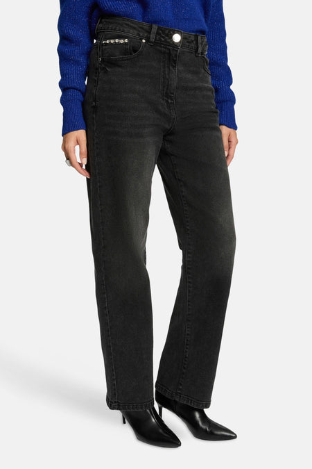 Jeans straight dark grey denim - Morgan De Toi