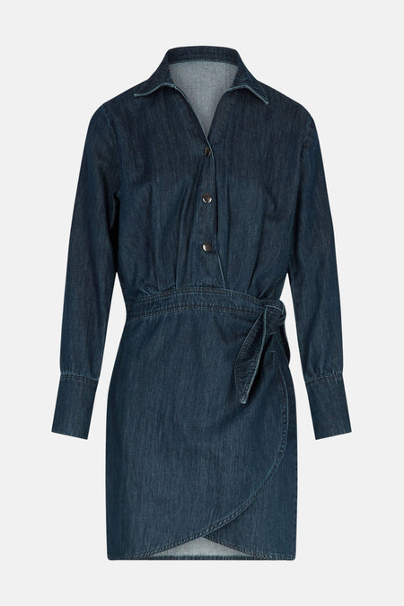 Kleedje met lange mouwen - Dark blue denim