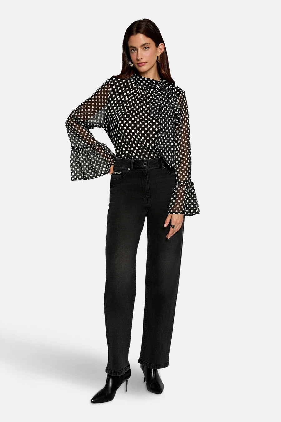 Blouse met lange mouwen - zwart