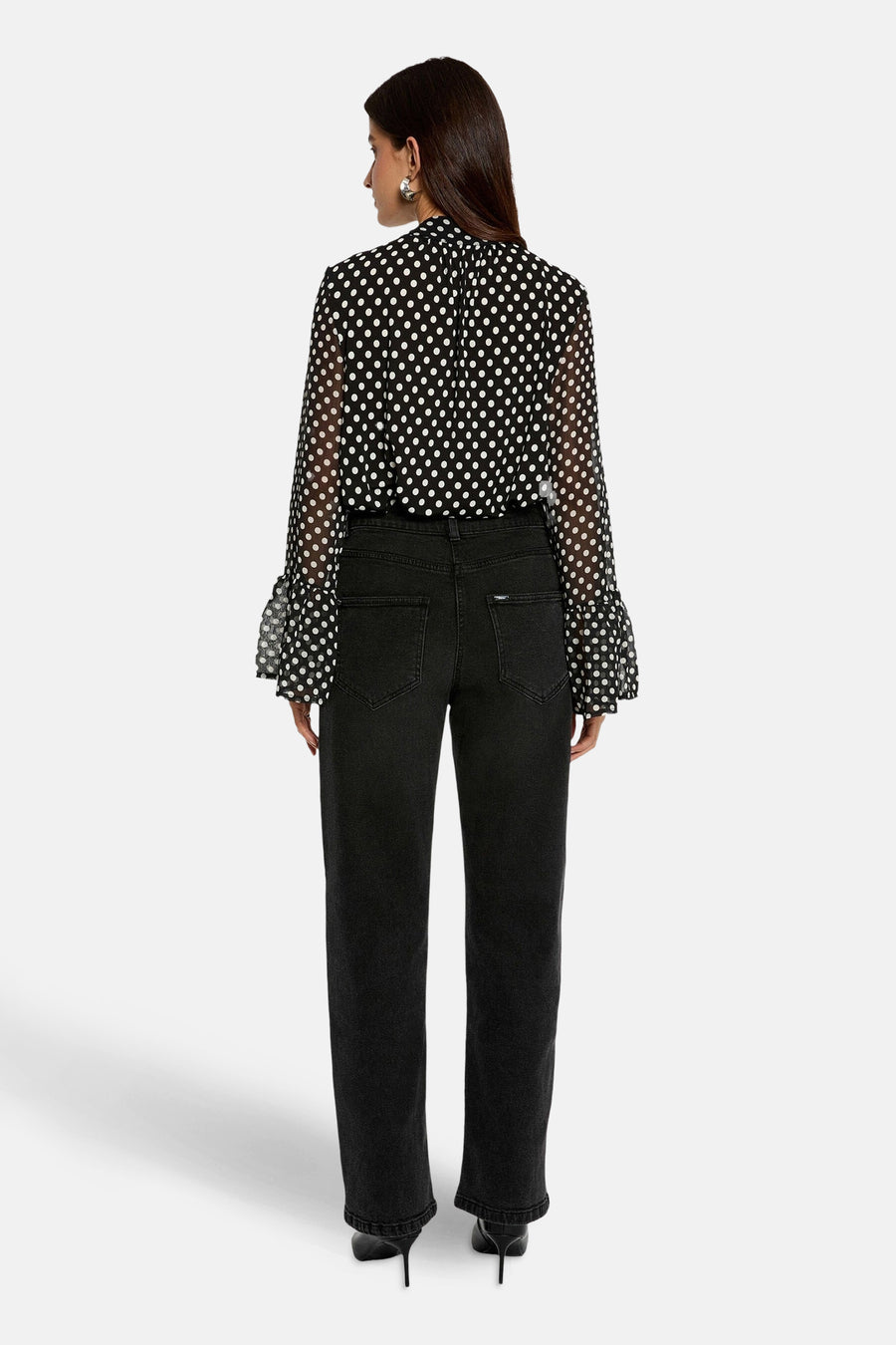 Blouse met lange mouwen - zwart - Morgan De Toi - 3