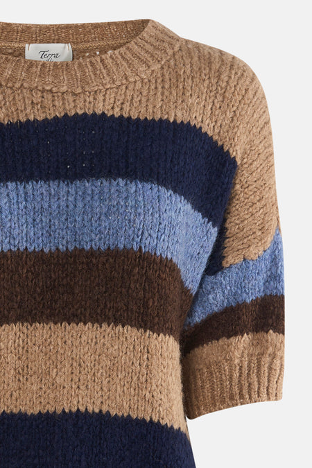 Pull col O bleu - Terra di Siena