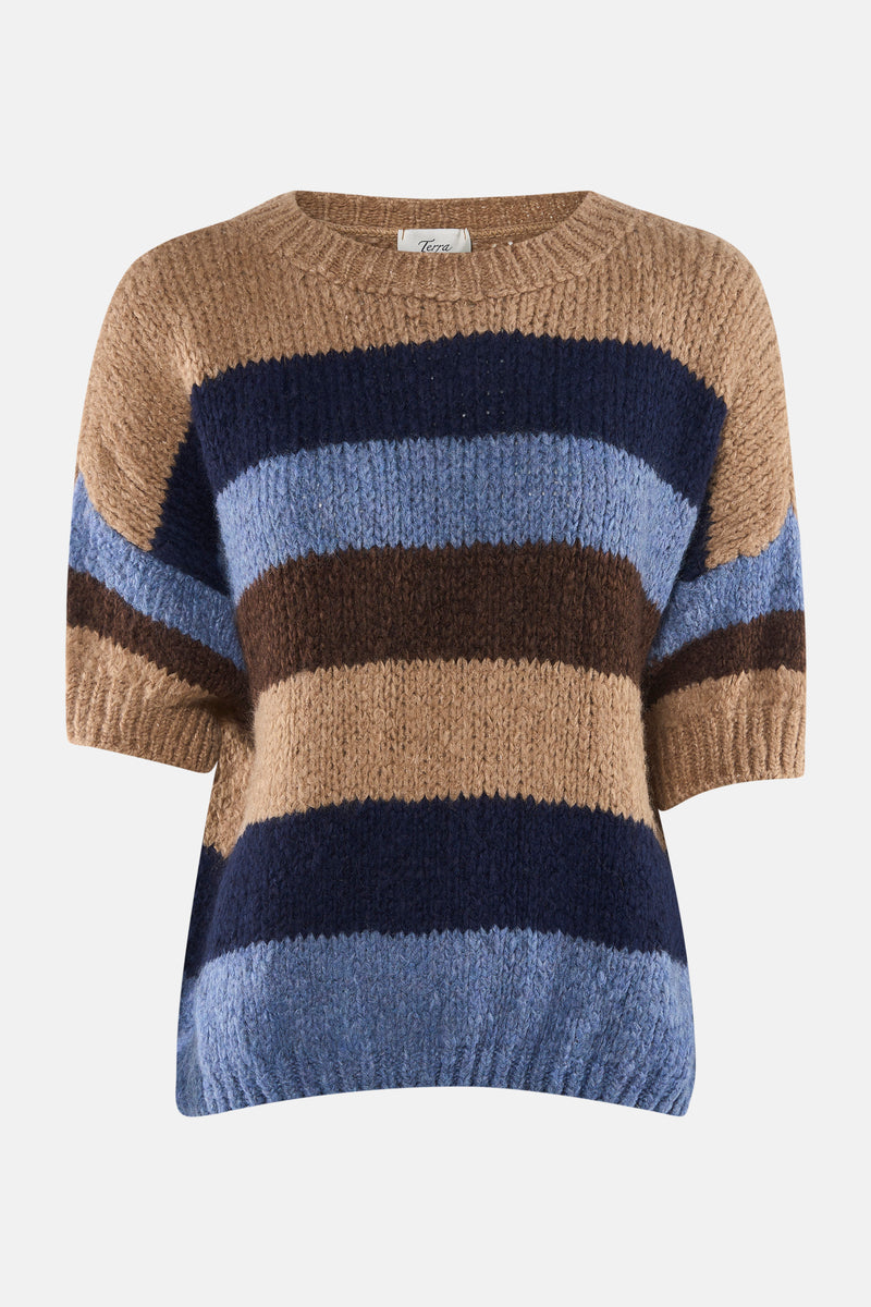 Pull col O bleu - Terra di Siena