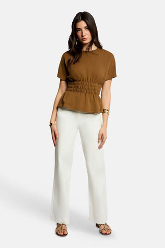 Blouse à manches courtes - brun