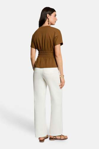 Blouse à manches courtes - brun