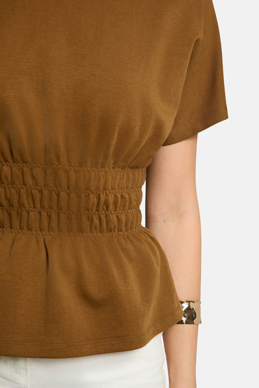 Blouse à manches courtes - brun