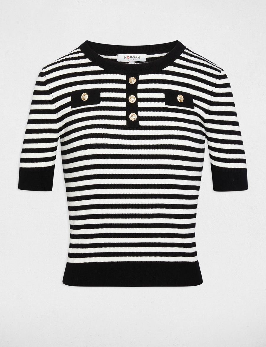 Pull à col rond - noir