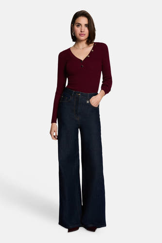 Pull col V - rouge
