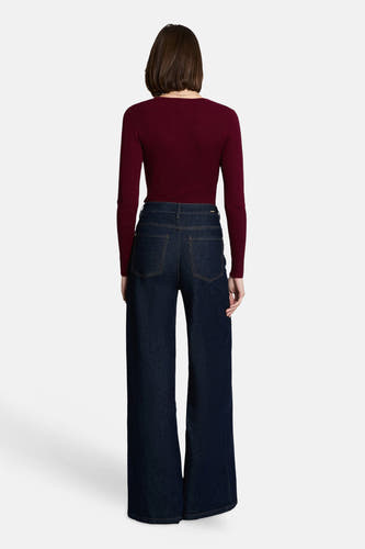 Pull col V - rouge