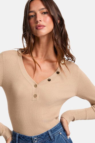 T-shirt met lange mouwen - beige - Morgan De Toi - 1