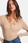 T-shirt met lange mouwen - beige