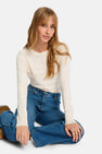 Pull met ronde hals - ecru