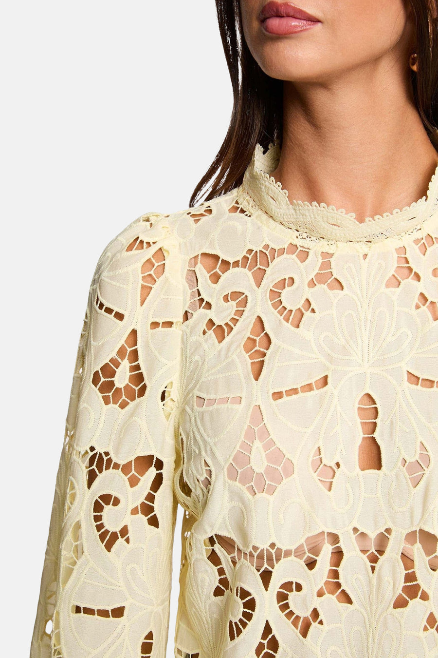 Blouse met lange mouwen - geel