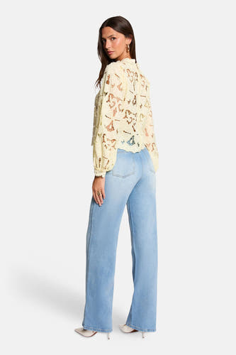 Blouse met lange mouwen - geel