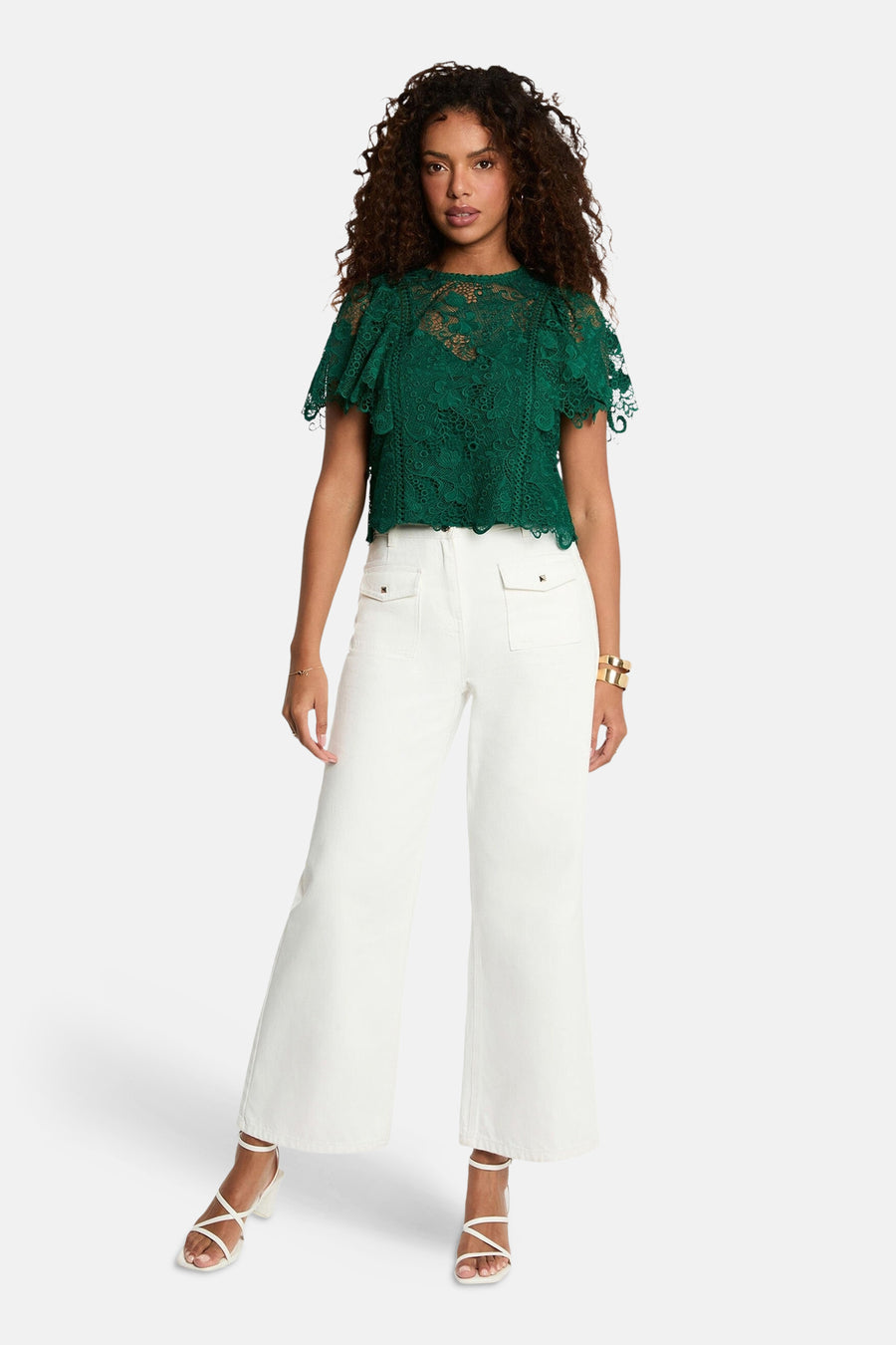 Blouse met korte mouwen - groen