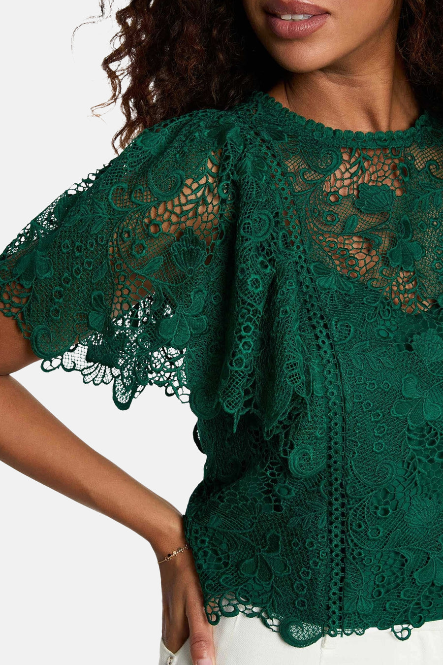 Blouse met korte mouwen - groen