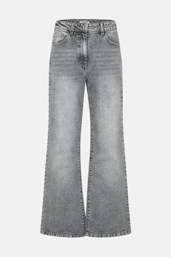 Jean wide gris de denim de Morgan De Toi, avec une subtile texture stonewash.