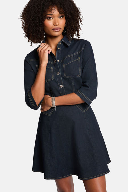 Robe - dark blue denim